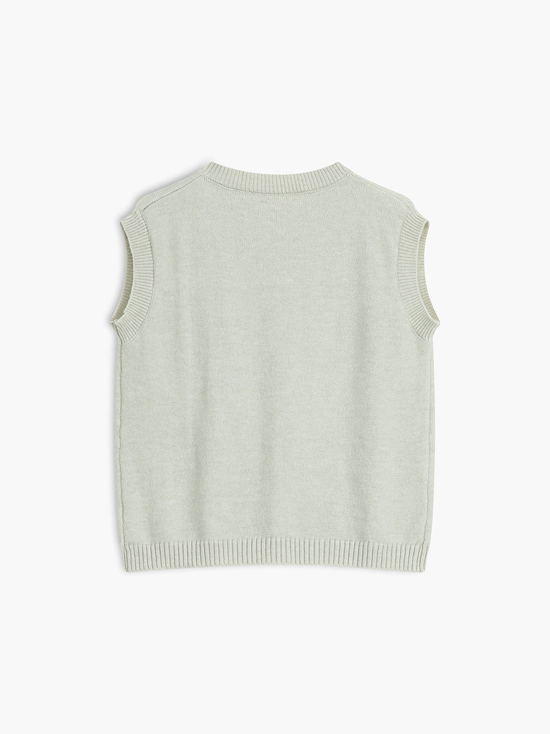 Legerer Pullover-Weste mit Knopfleiste