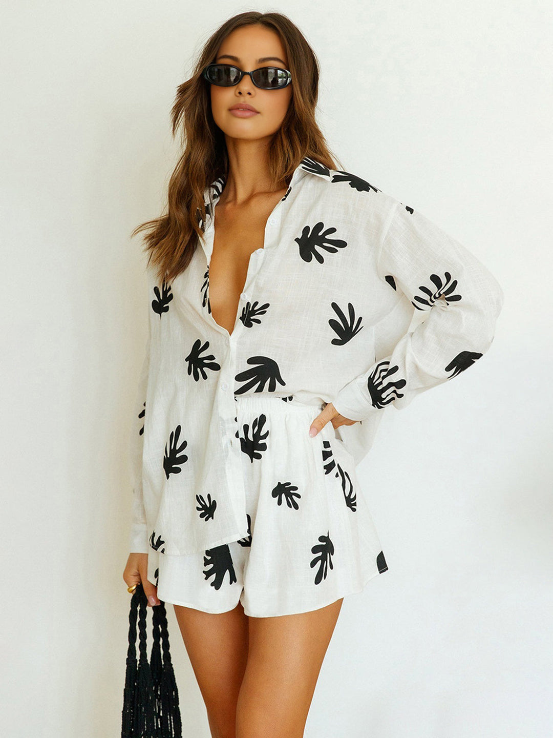 Chill Life Blumenmuster Shorts Set