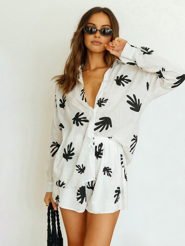 Chill Life Blumenmuster Shorts Set