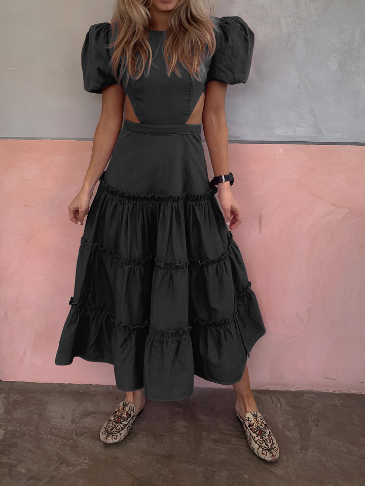 Puffärm Kleid mit Cut-Out