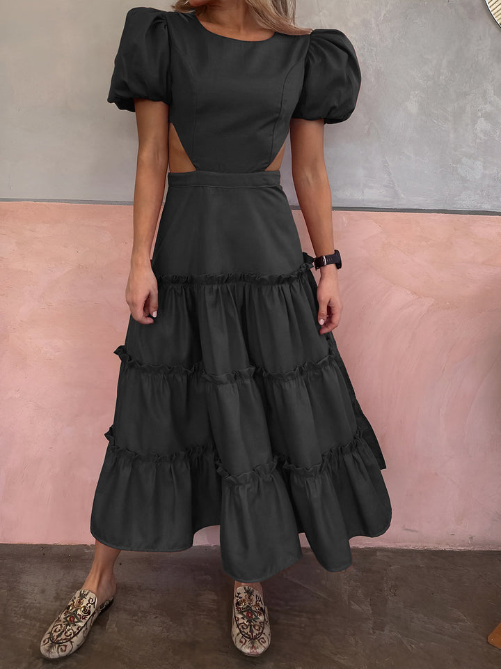 Puffärm Kleid mit Cut-Out
