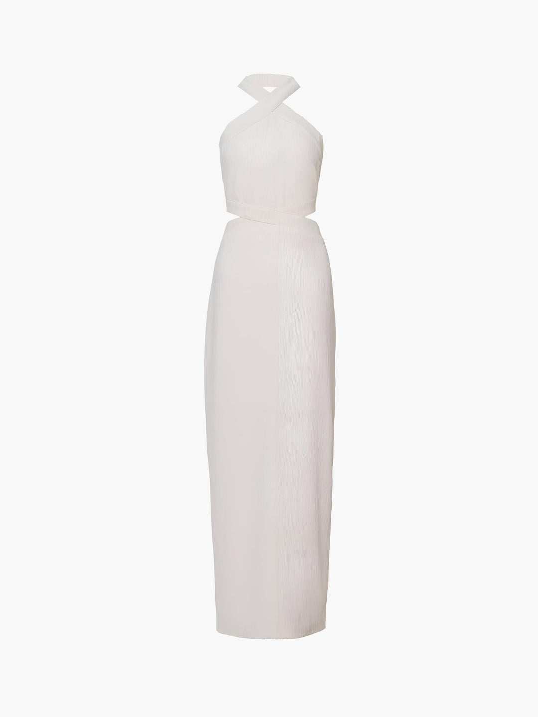 Crisscross Cutout Halter Split Strick-Strick-Langes Kleid