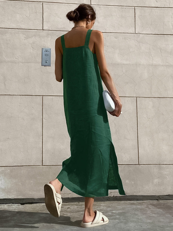 Minimalistischer Baumwoll-Cami-Maxikleid