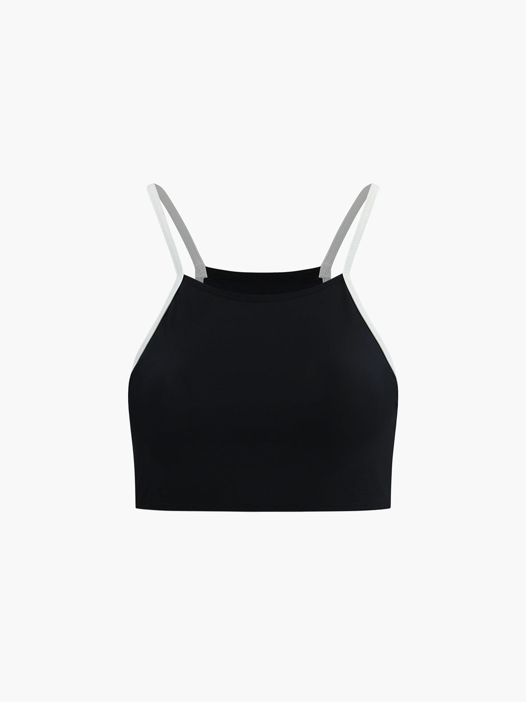 Kontrastbesatz-Bikini-Set mit Ausschnitt