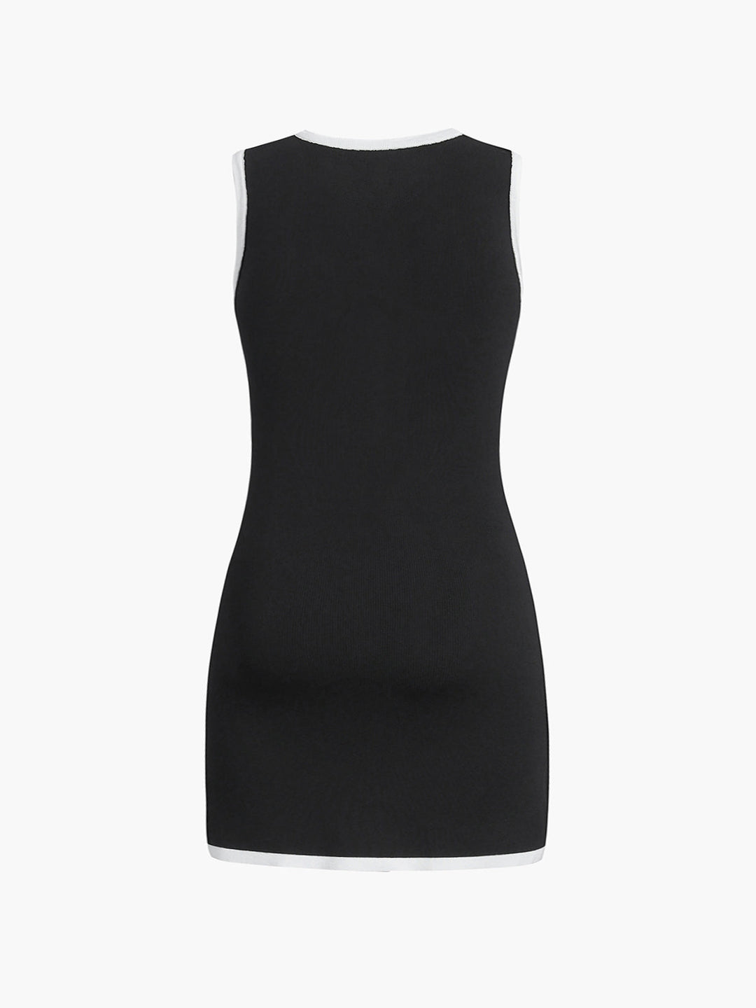 Mehrfarben-Pulloverkleid mit Knopfleiste und kurzen Ärmeln