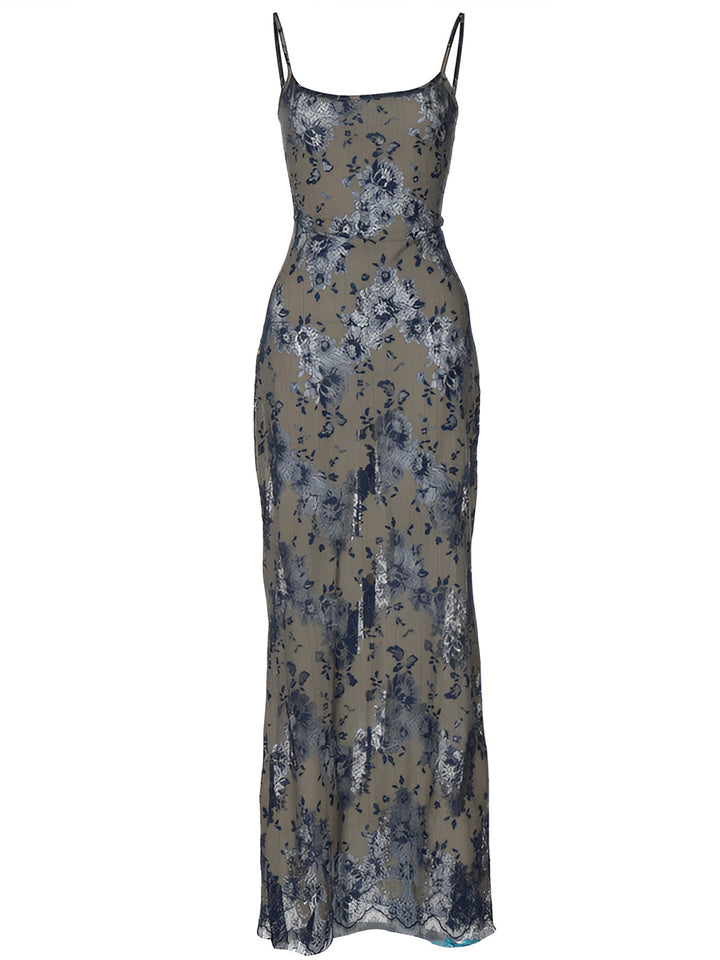 Morgenländischer Garten Schnür-Cami-Maxikleid