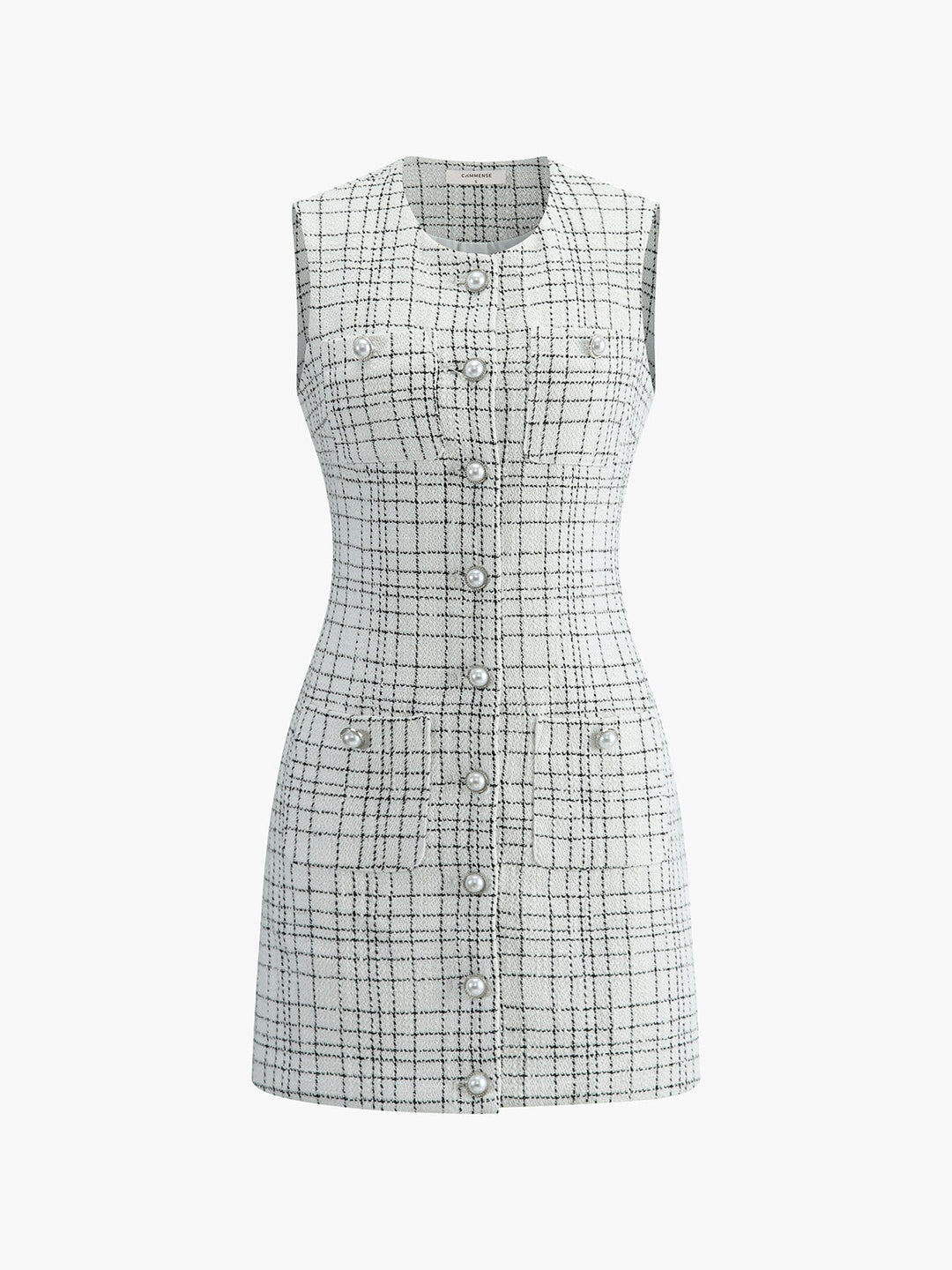 Kleid mit Karomuster und Perlenknöpfen
