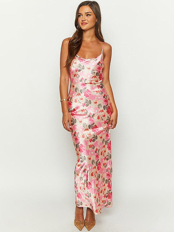 Romantisches Blumen-Cami-Maxikleid