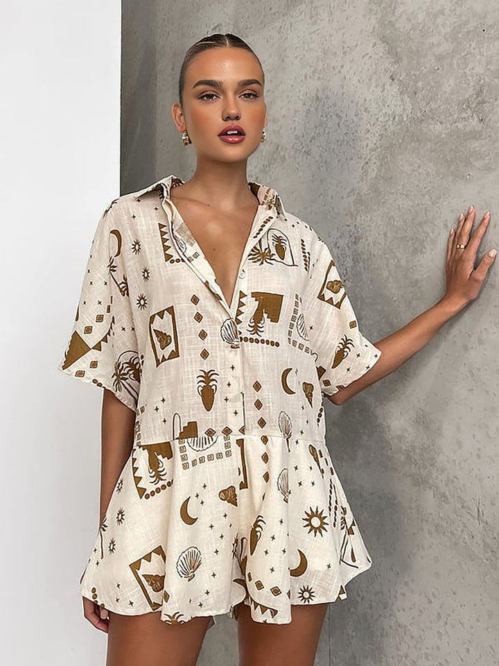 Locker geschnittener Jumpsuit mit Print