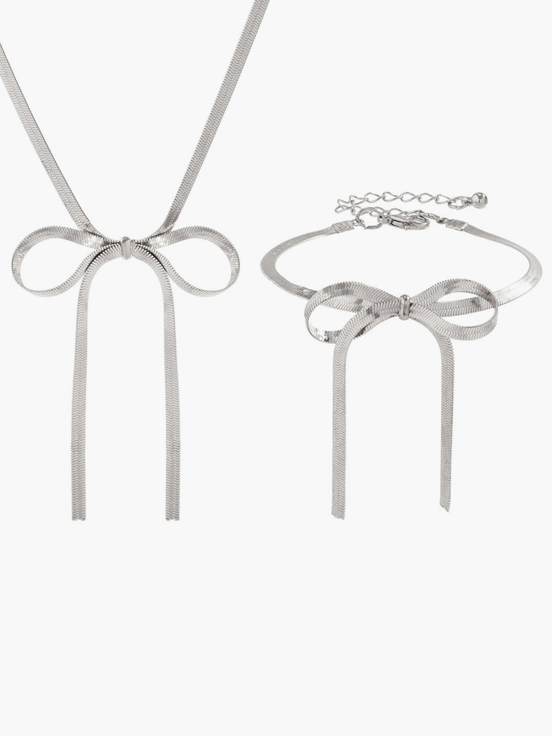 Schleifen-Quasten-Halsketten-Armband-Set