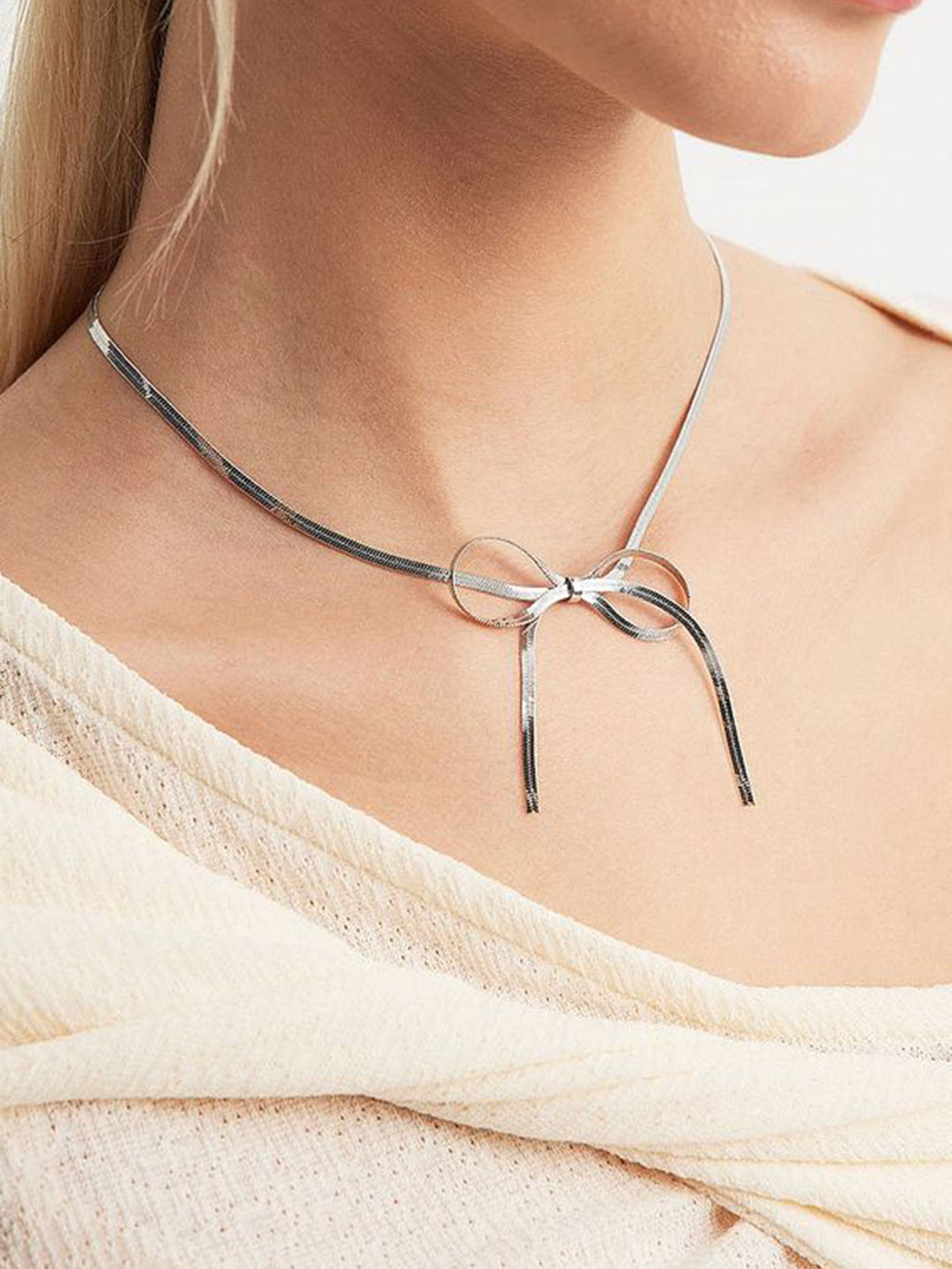 Schleifen-Quasten-Halsketten-Armband-Set