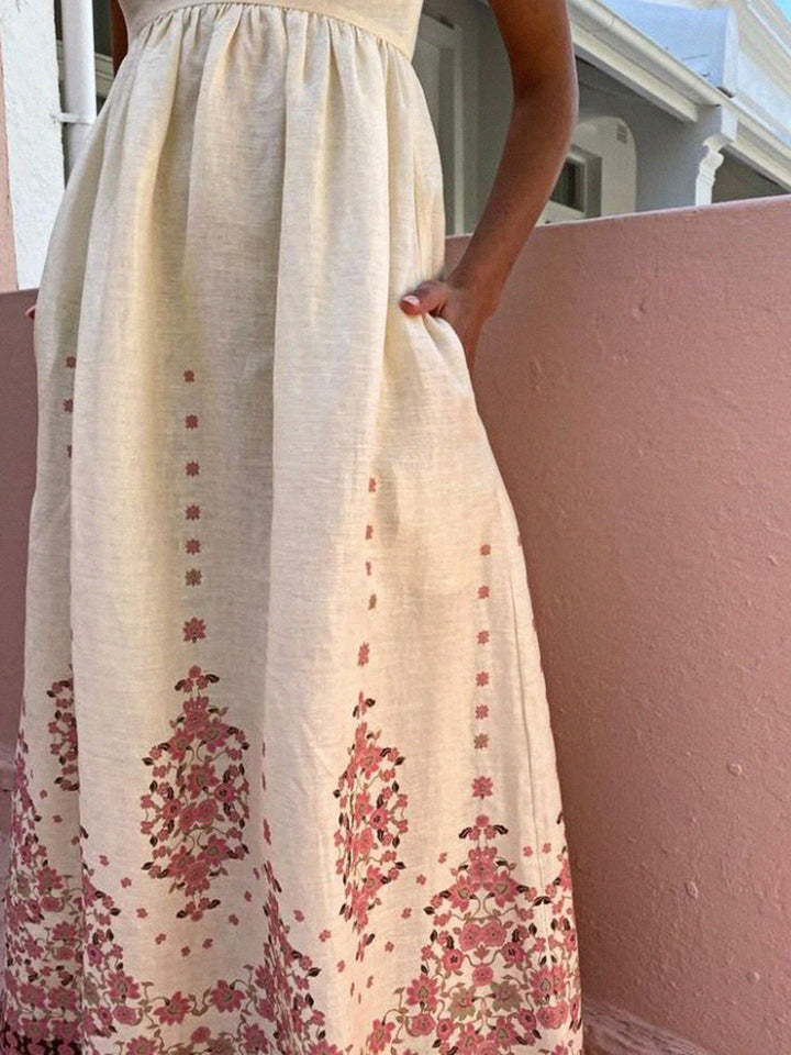 Florales Maxikleid mit Spaghettiträgern
