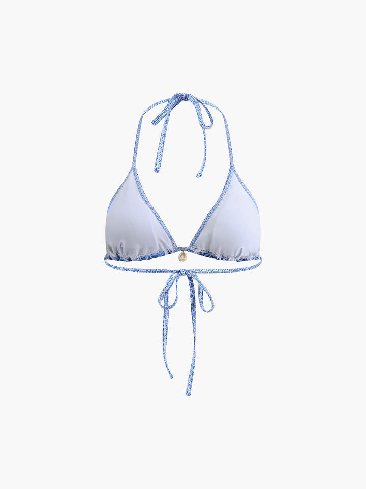 Bedrucktes Träger-Bikini-Set mit Knoten