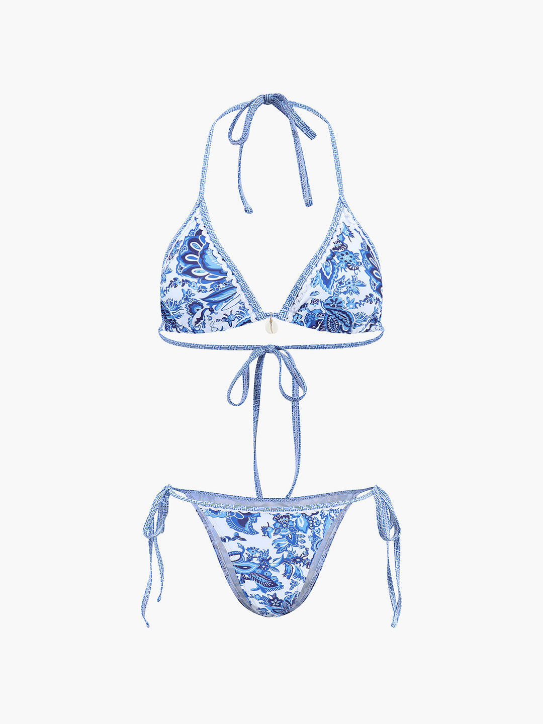 Bedrucktes Träger-Bikini-Set mit Knoten