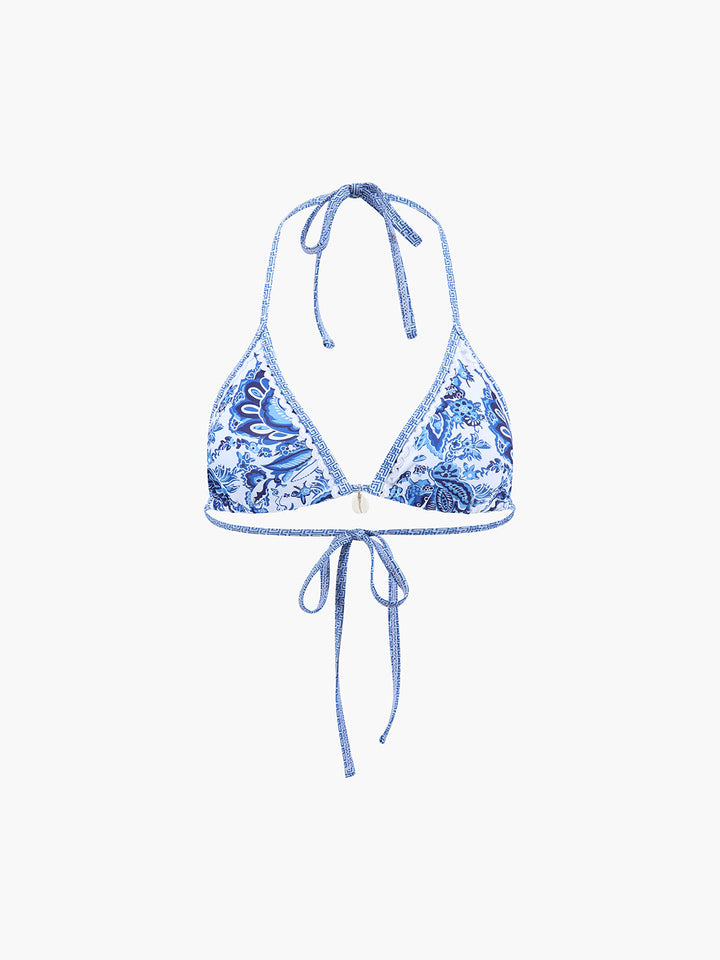 Bedrucktes Träger-Bikini-Set mit Knoten