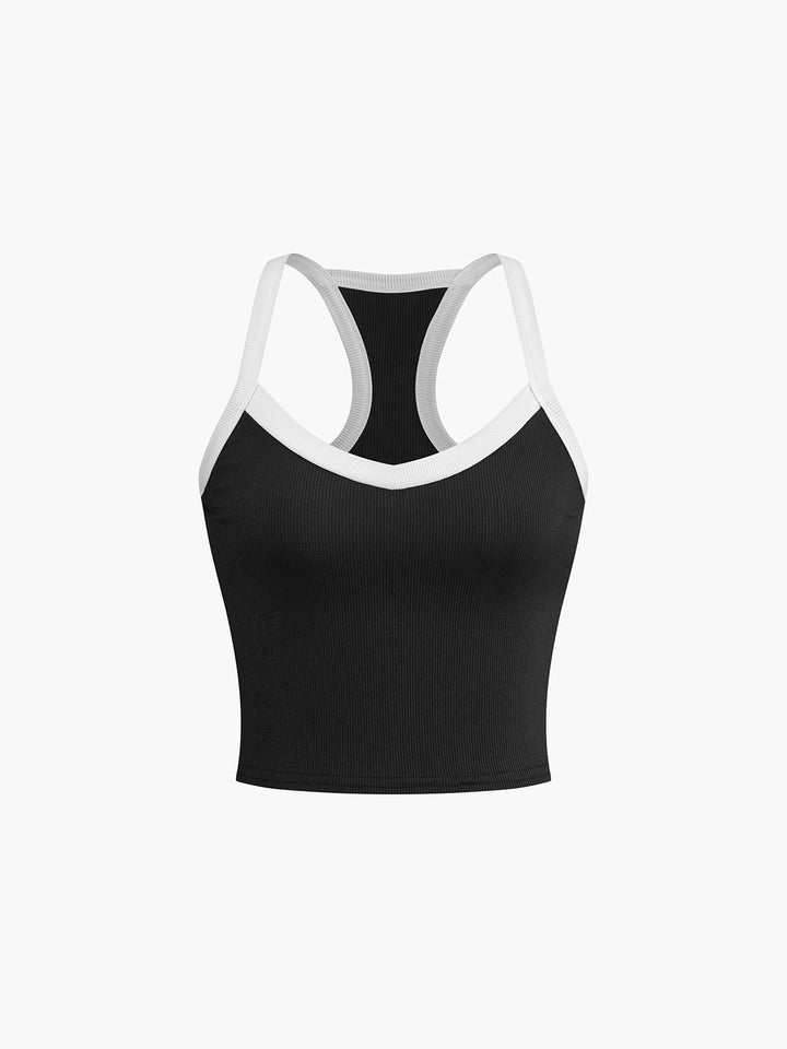 Sweetheart Neck Kontrast Cami-Oberteil