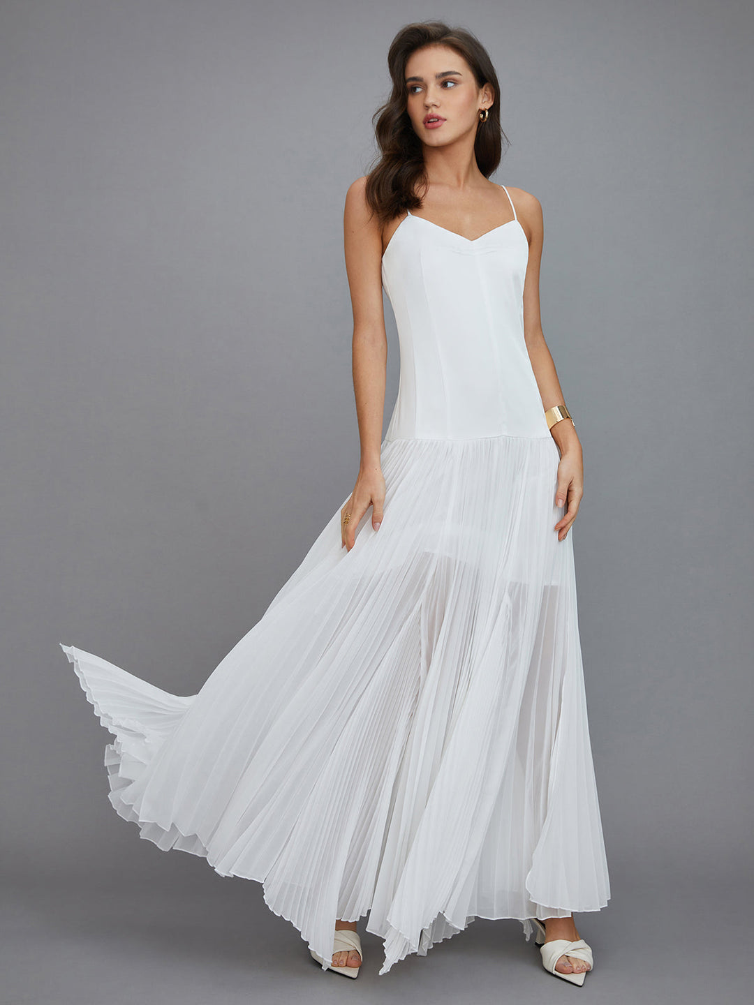 Halbtransparente Urlaubs-Maxikleid