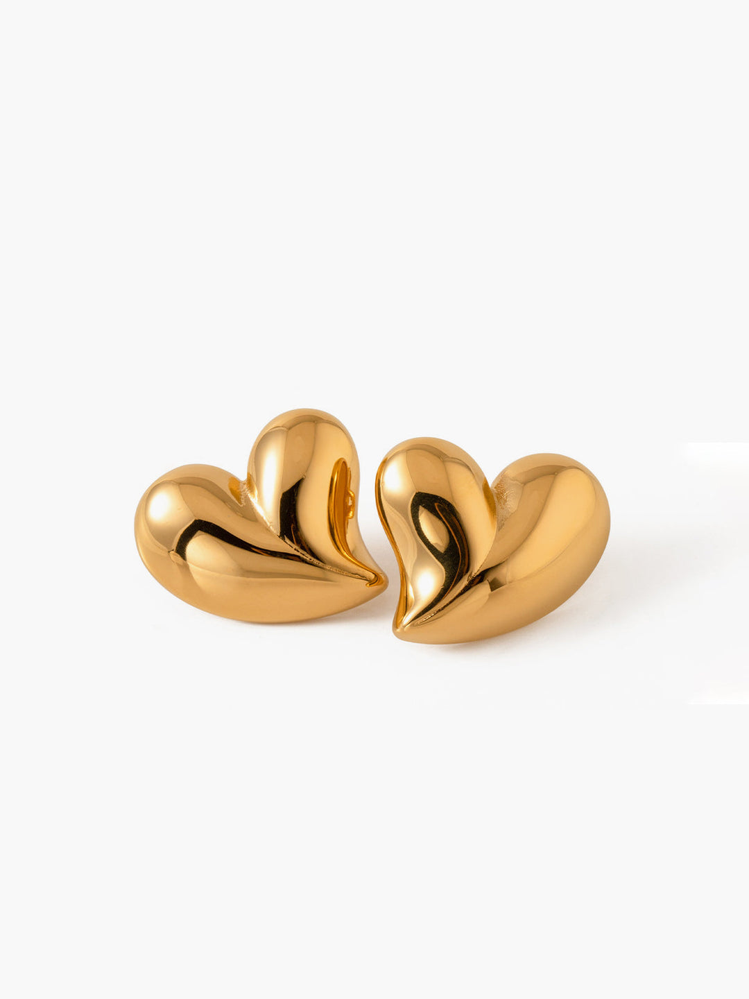 Übergroße Goldene Herzohrringe
