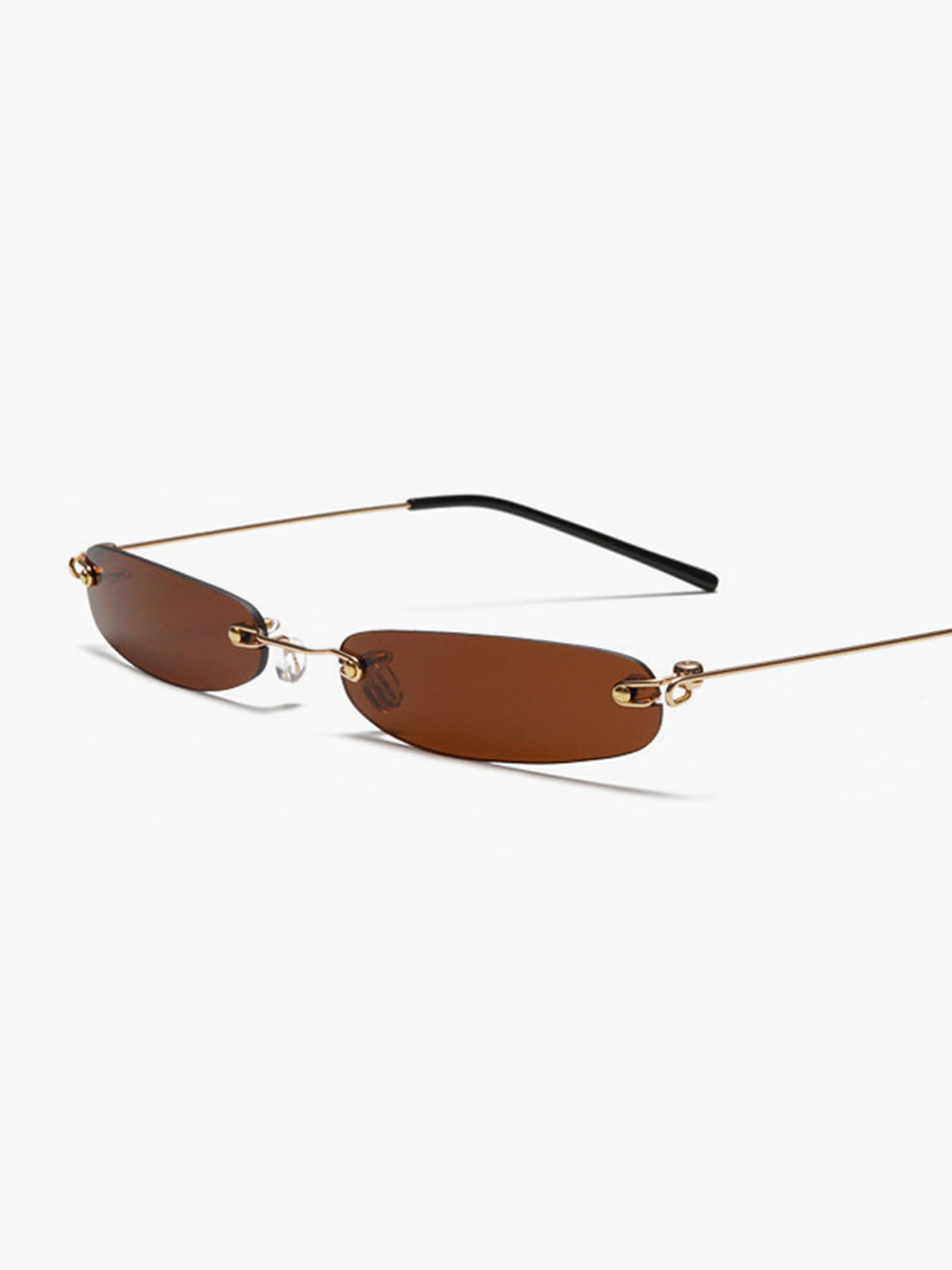 Schmale randlose rechteckige Sonnenbrille