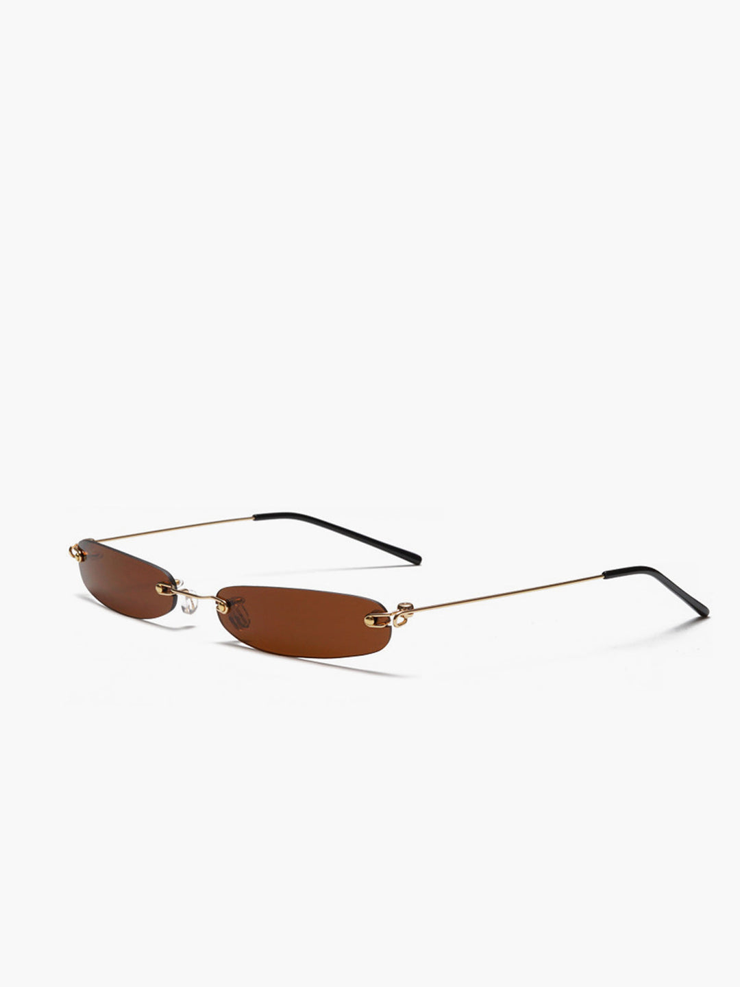 Schmale randlose rechteckige Sonnenbrille