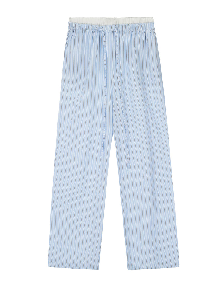 Stripe Loose Double-Waisted Tie Front Hose
