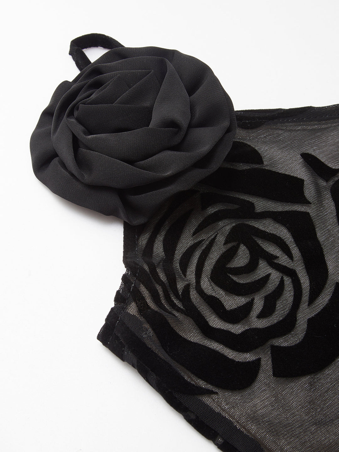 Jacquard-Blumen asymmetrisches Maxikleid