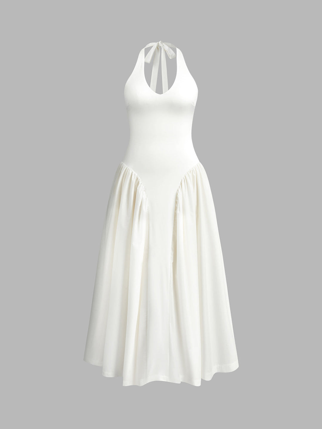 Halfterkleid mit halbtransparentem Rückenausschnitt und Reißverschluss