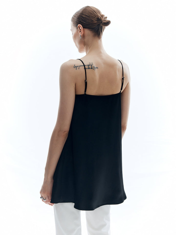 Satin Uni Lässiges Trägertop