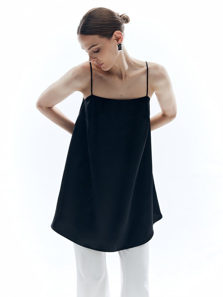 Satin Uni Lässiges Trägertop