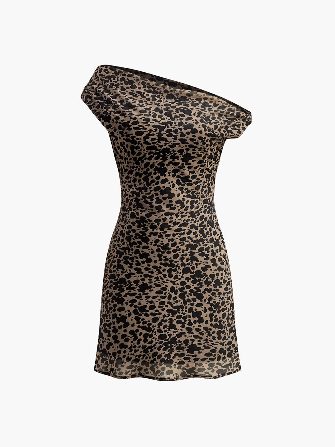 Asymmetrisches Kleid mit Print und Kragen