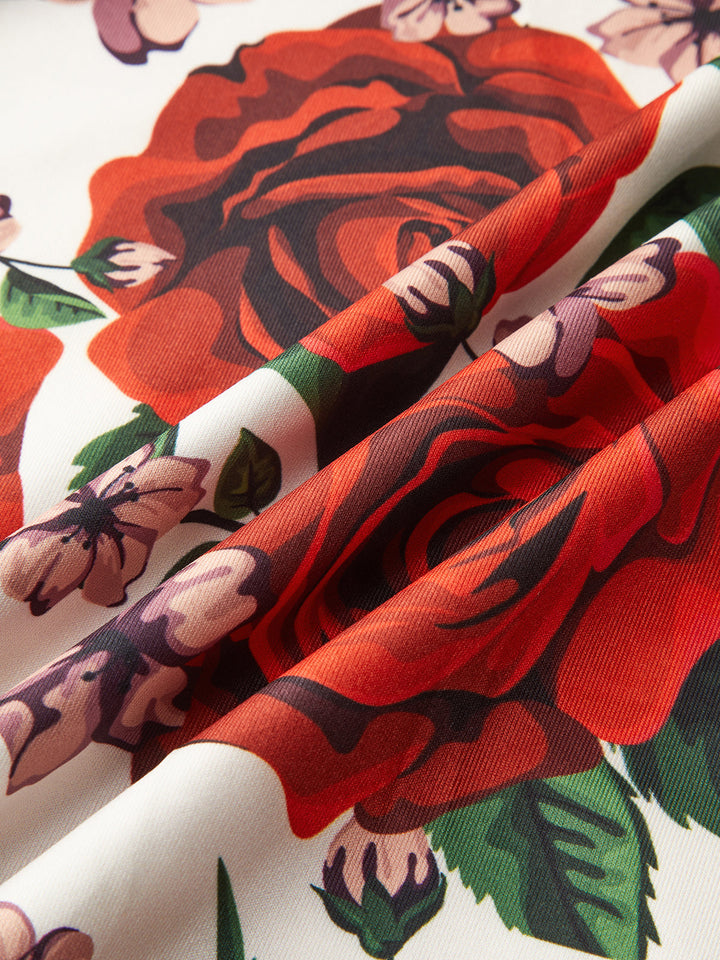 Rückenfreies Blumen-Maxikleid