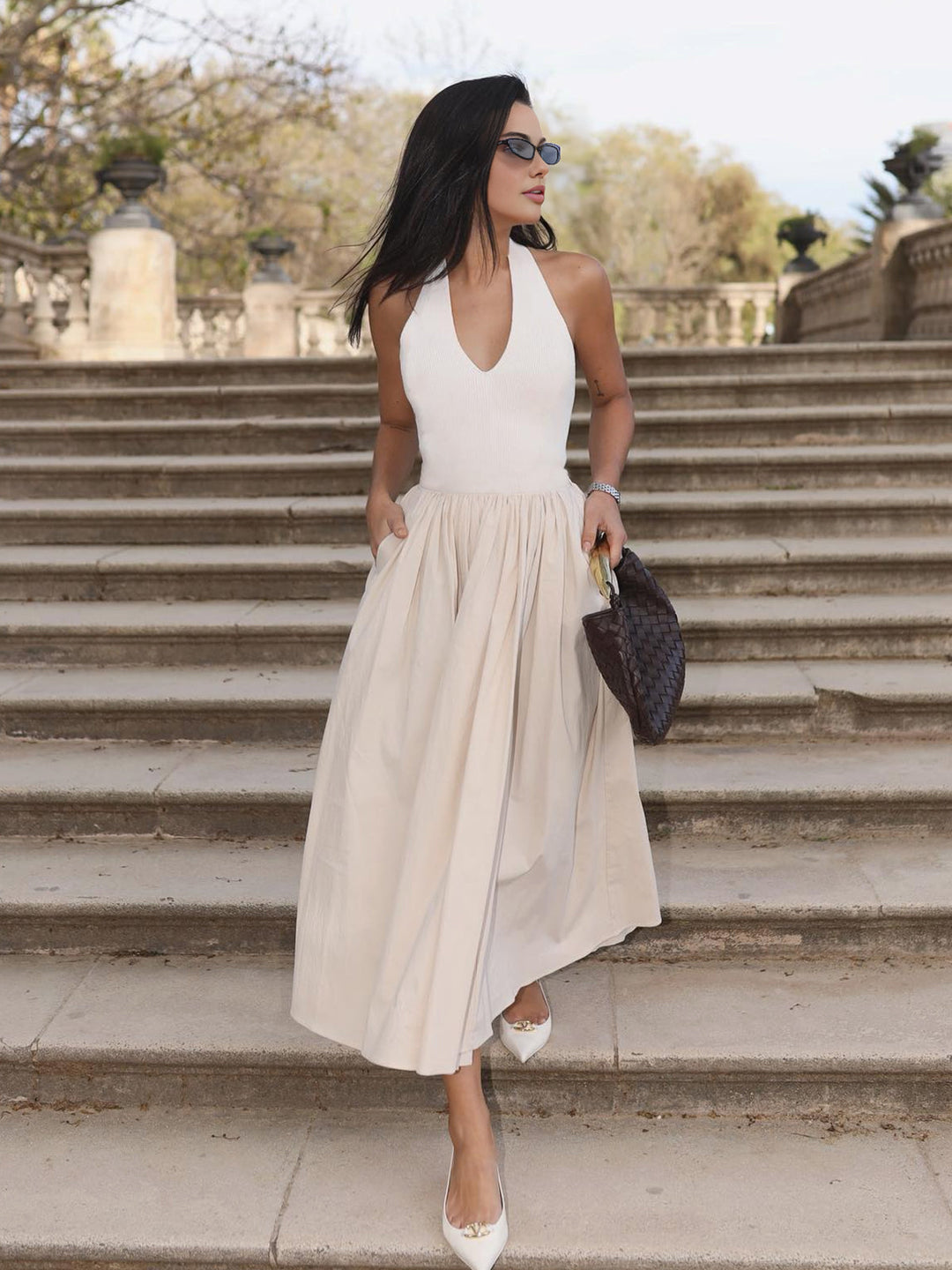 Kleid mit Taschen und ohne Rückenlehne