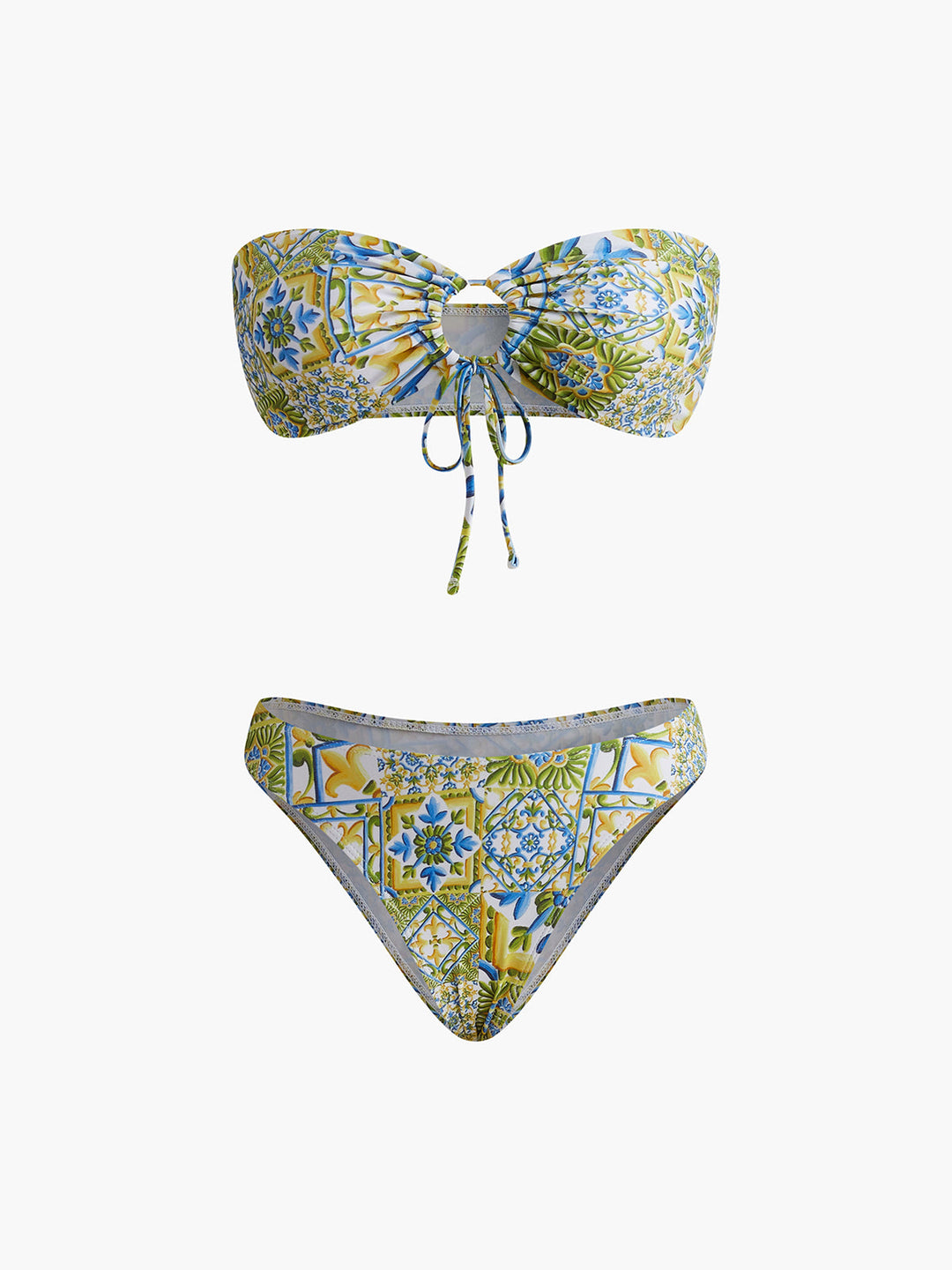 Trägerloser Print-Bikini mit Knoten