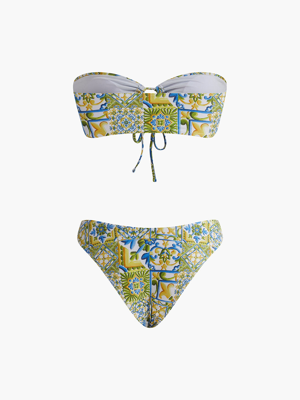 Trägerloser Print-Bikini mit Knoten