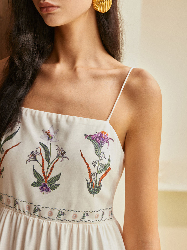 Rückenfreies Faltenkleid mit Blumenmuster