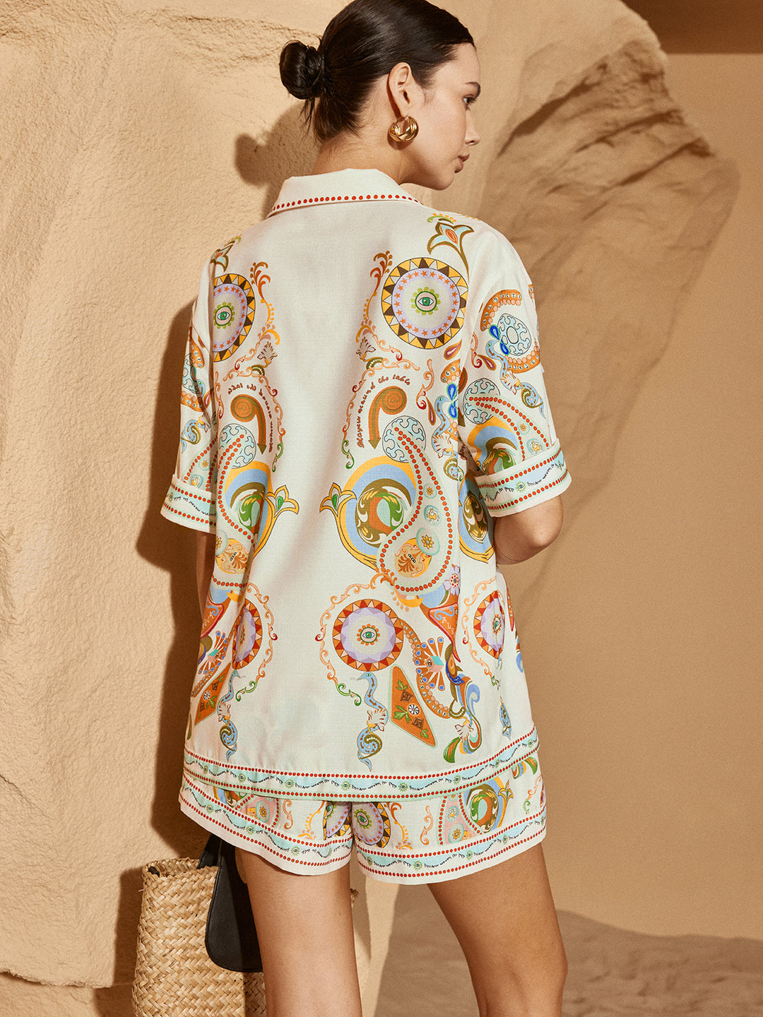 Polo Hemd mit kurzen Ärmeln und Print