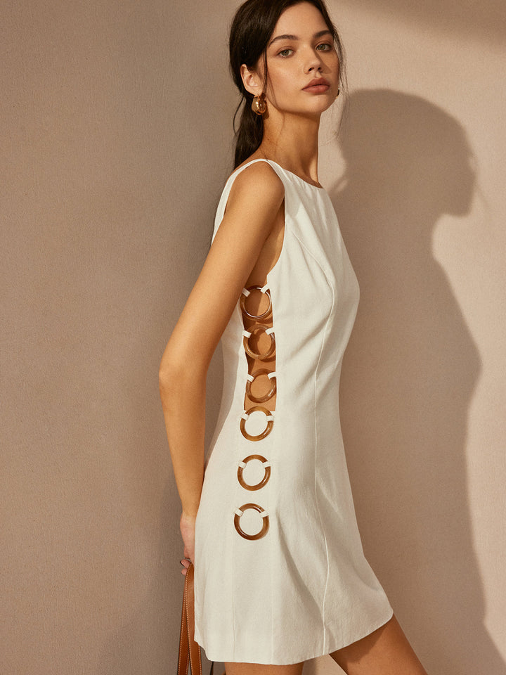 O-Ring Cutout Ärmelloses Kleid