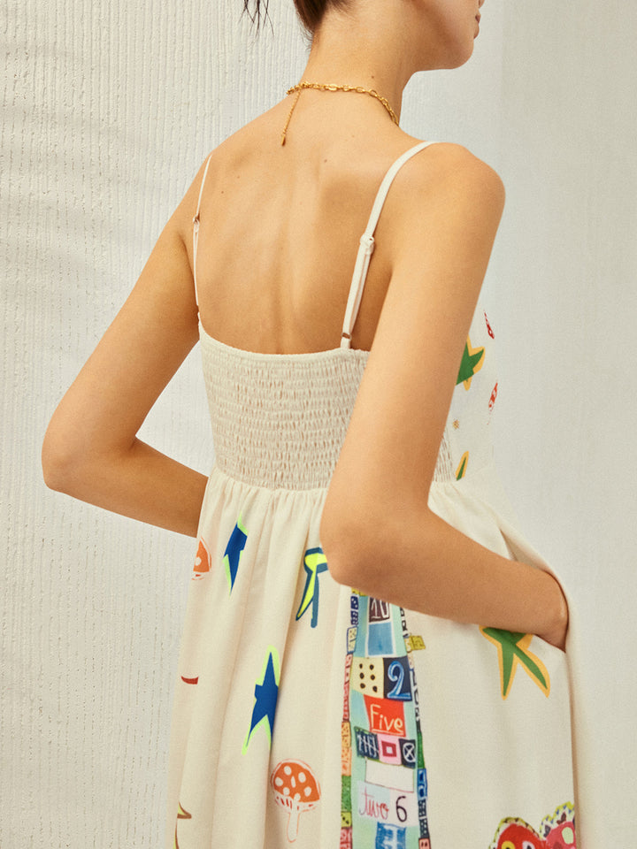Verstellbares Trägerkleid mit Taschen