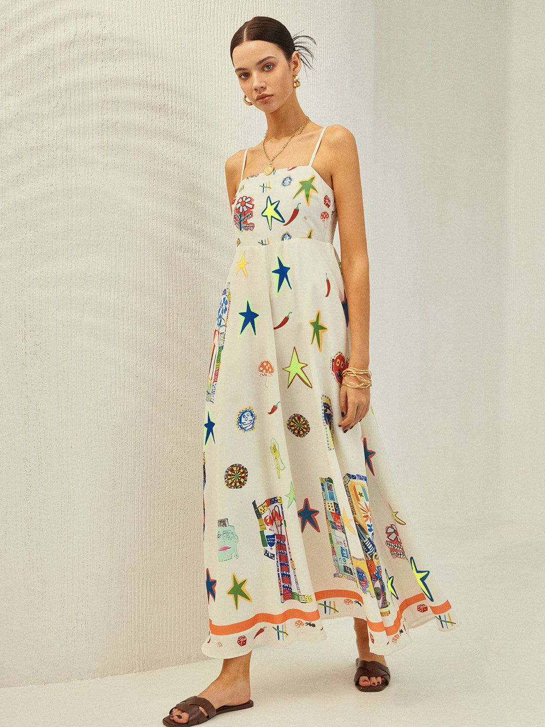 Verstellbares Trägerkleid mit Taschen