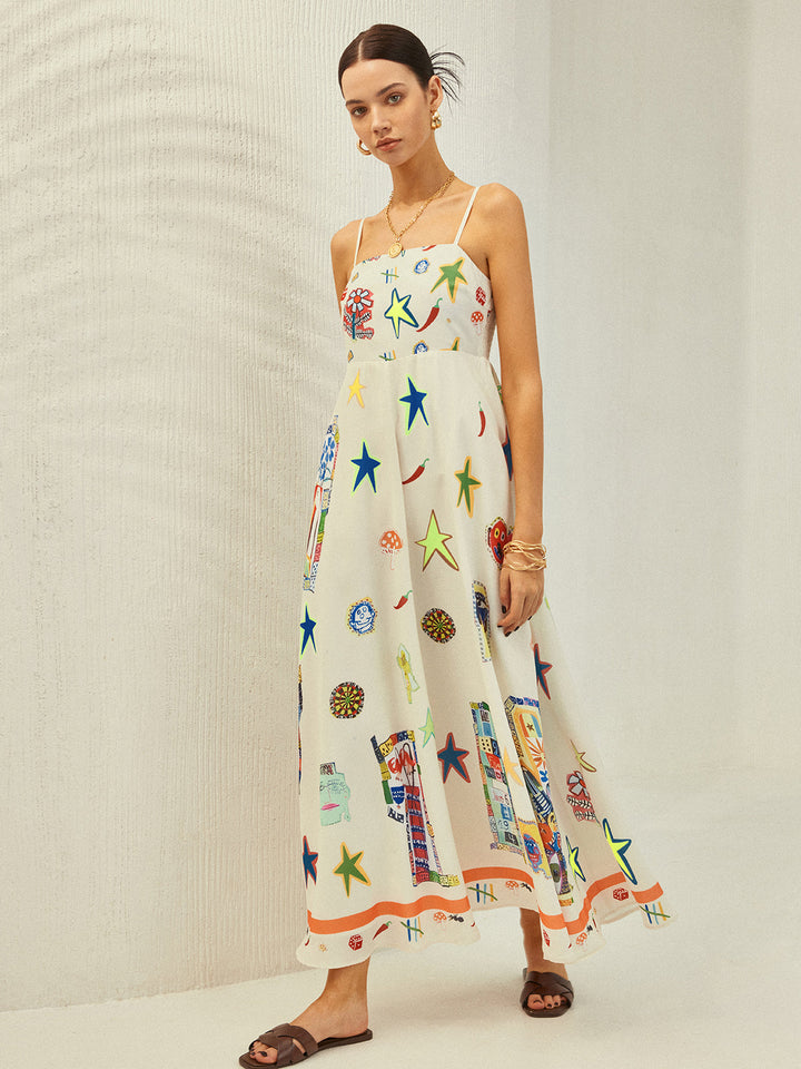 Verstellbares Trägerkleid mit Taschen