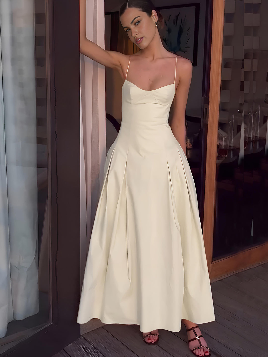 Falten-Cami-Maxikleid