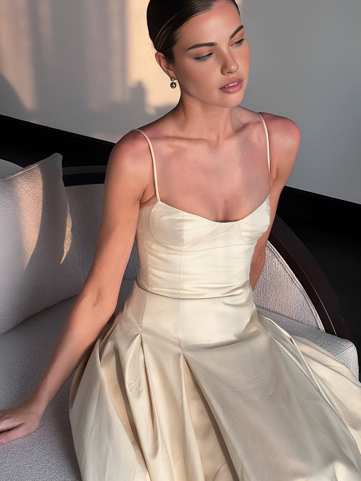 Falten-Cami-Maxikleid