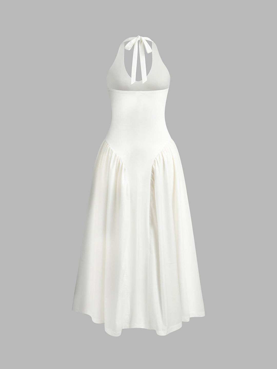 Halfterkleid mit halbtransparentem Rückenausschnitt und Reißverschluss