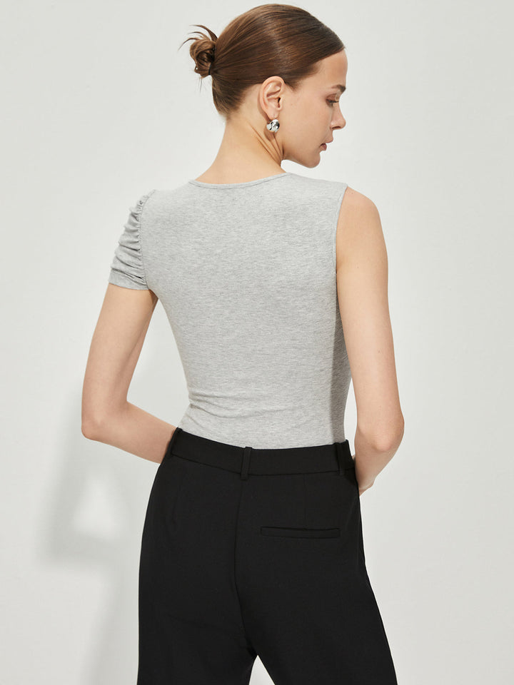 Asymmetrisch gerafftes Slim-Tanktop