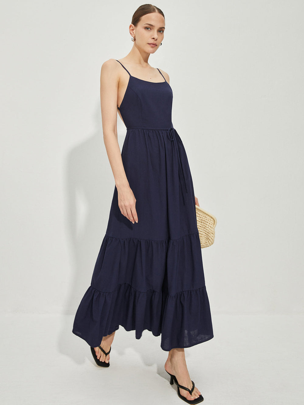 Baumwollkleid mit Rückenausschnitt
