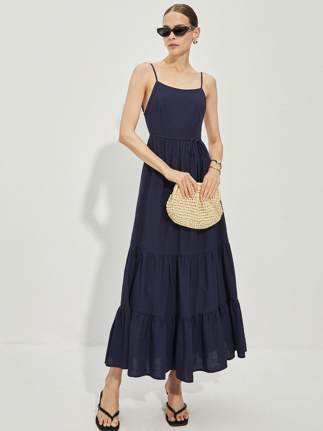 Baumwollkleid mit Rückenausschnitt