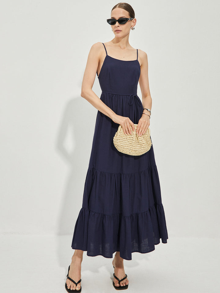 Baumwollkleid mit Rückenausschnitt