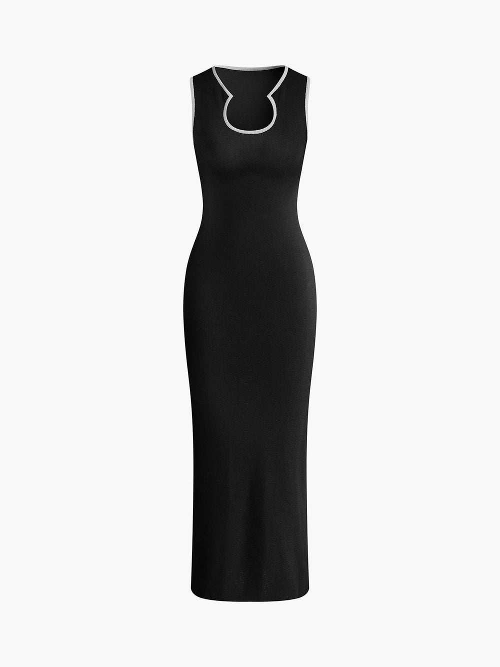 Strickkleid mit schmaler Passform und Kontrastkante