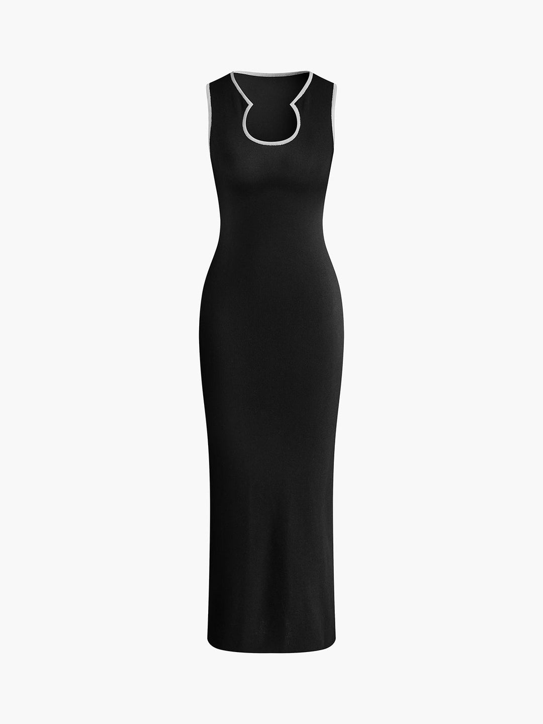 Strickkleid mit schmaler Passform und Kontrastkante