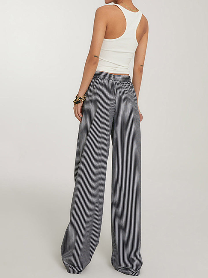 Legere Gestreifte Hosen mit weitem Bein